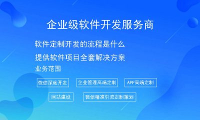 軟件定制開發的流程是什麼